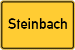 Place name sign Steinbach, Kreis Erbach, Odenwald
