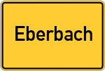 Place name sign Eberbach, Odenwald