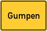 Place name sign Gumpen, Odenwald