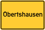 Place name sign Obertshausen