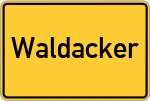 Place name sign Waldacker
