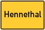 Place name sign Hennethal