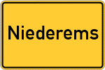 Place name sign Niederems