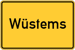 Place name sign Wüstems