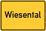 Place name sign Wiesental, Hessen