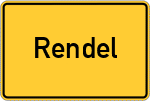 Place name sign Rendel, Hessen