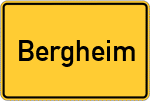 Place name sign Bergheim, Kreis Büdingen, Hessen