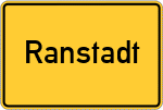 Place name sign Ranstadt