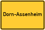 Place name sign Dorn-Assenheim