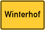 Place name sign Winterhof, Wetterau