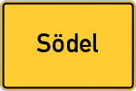Place name sign Södel, Kreis Friedberg, Hessen