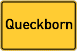Place name sign Queckborn, Hessen