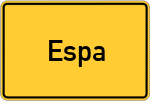 Place name sign Espa, Hessen