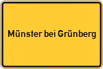 Place name sign Münster bei Grünberg, Hessen