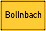 Place name sign Bollnbach, Kreis Gießen