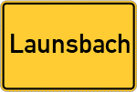 Place name sign Launsbach