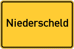 Place name sign Niederscheld, Dillkreis