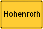 Place name sign Hohenroth, Dillkreis