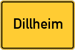 Place name sign Dillheim, Kreis Wetzlar