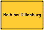 Place name sign Roth bei Dillenburg