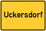 Place name sign Uckersdorf, Dillkreis