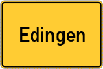 Place name sign Edingen, Hessen