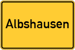Place name sign Albshausen, Kreis Wetzlar