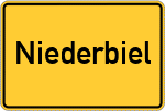 Place name sign Niederbiel