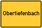 Place name sign Obertiefenbach, Oberlahnkreis