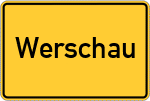 Place name sign Werschau