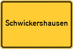 Place name sign Schwickershausen, Kreis Limburg an der Lahn