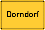Place name sign Dorndorf, Kreis Limburg an der Lahn