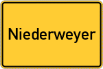 Place name sign Niederweyer