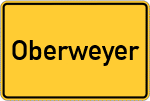 Place name sign Oberweyer, Kreis Limburg an der Lahn