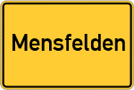 Place name sign Mensfelden