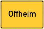 Place name sign Offheim, Kreis Limburg an der Lahn