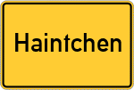 Place name sign Haintchen