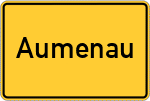 Place name sign Aumenau