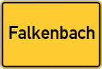 Place name sign Falkenbach, Oberlahnkreis