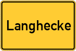 Place name sign Langhecke