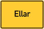 Place name sign Ellar, Kreis Limburg an der Lahn