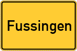 Place name sign Fussingen