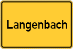Place name sign Langenbach, Oberlahnkreis