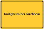 Place name sign Rüdigheim bei Kirchhain