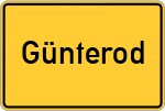 Place name sign Günterod