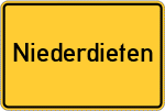 Place name sign Niederdieten