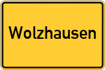Place name sign Wolzhausen