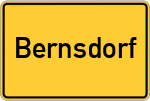 Place name sign Bernsdorf, Kreis Marburg an der Lahn