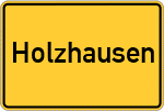 Place name sign Holzhausen, Kreis Marburg an der Lahn