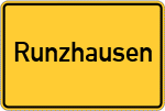 Place name sign Runzhausen